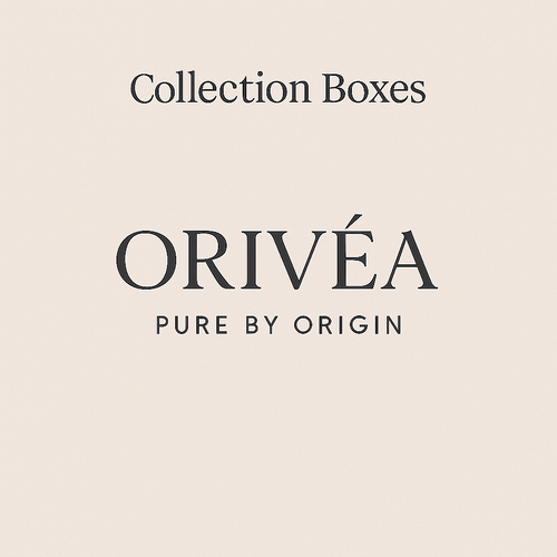 Orivéa logo on a beige background with text 'Collection Boxes' and 'Pure by Origin'.