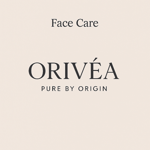 Orivéa face care brand name on a beige background