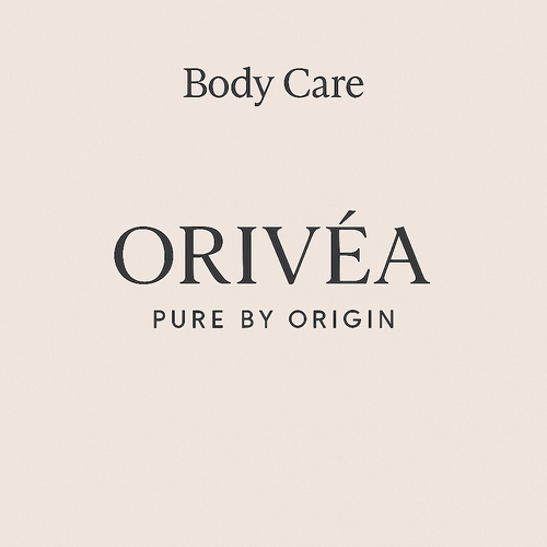 Orivéa body care brand logo on a beige background