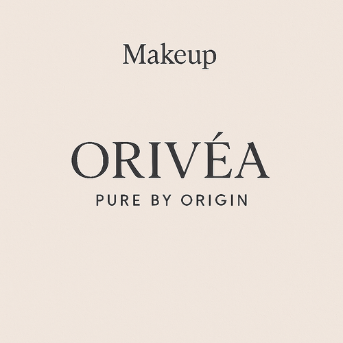 Orivéa makeup brand logo on a beige background
